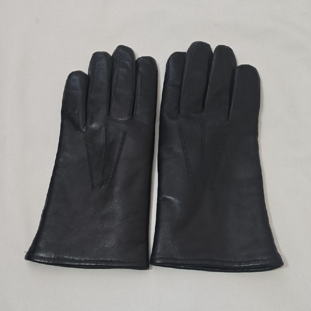 Men's Black Leather Gloves M